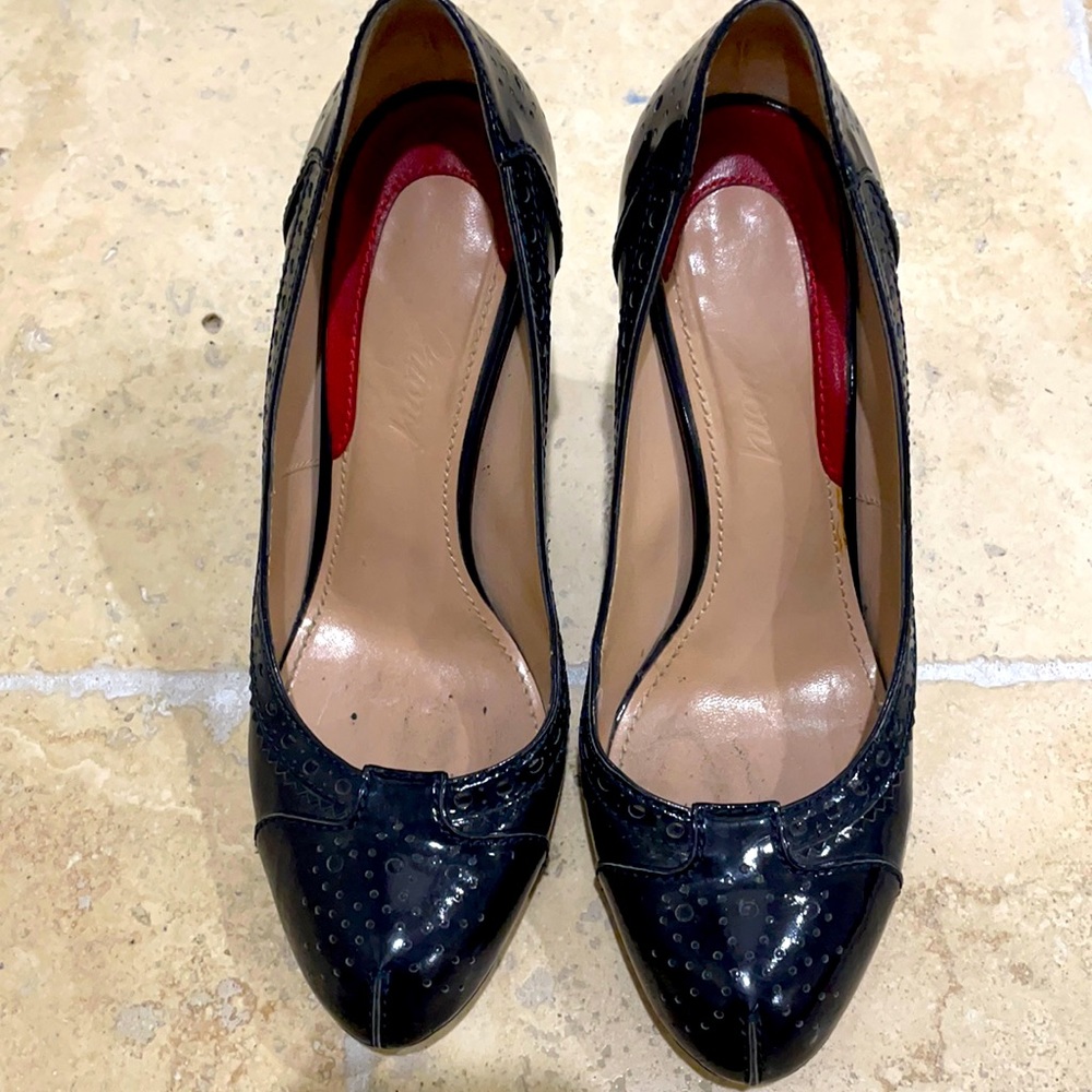 BRIONI Navy Patent Leather Pumps